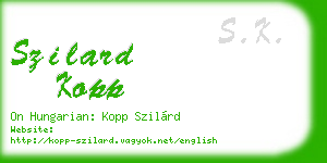 szilard kopp business card